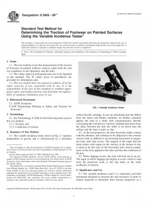Standard Test Method for Determining the Traction of Footwear on Painted Surfaces Using the Variable Incidence Tester