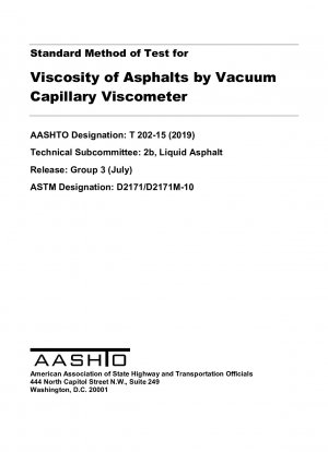Standard Method of Test for Viscosity of Asphalts by Vacuum Capillary Viscometer