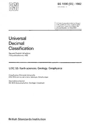 Universal Decimal Classification - English full edition - Earth sciences - Geology - Geophysics