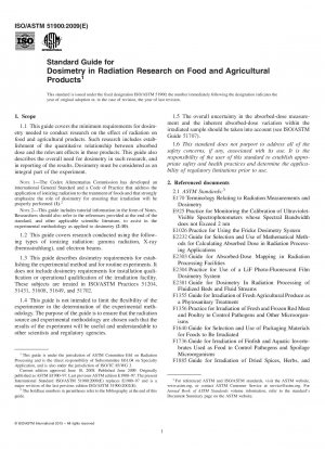 Standard Guide for Dosimetry in Radiation Research on Food and Agricultural Products