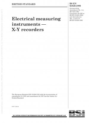 Electrical measuring instruments — X - Y recorders