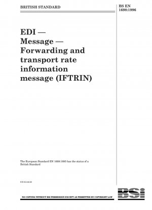 EDI — Message — Forwarding and transport rate information message (IFTRIN)