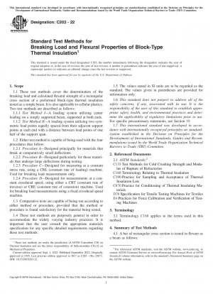Standard Test Methods for Breaking Load and Flexural Properties of Block-Type Thermal Insulation