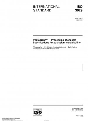 Photography - Processing chemicals - Specifications for potassium metabisulfite