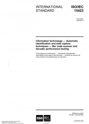 Information technology - Automatic identification and data capture techniques - Bar code scanner and decoder performance testing