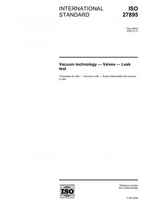 Vacuum technology - Valves - Leak test