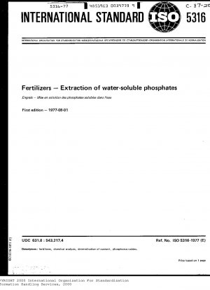 Fertilizers; Extraction of water-soluble phosphates