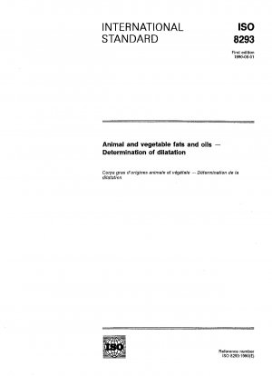 Animal and vegetable fats and oils; determination of dilatation