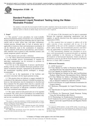 Standard Practice for Fluorescent Liquid Penetrant Testing Using the Water-Washable Process