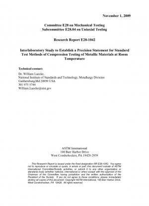 E0009-Test Methods of Compression Testing of Metallic Materials at Room Temperature