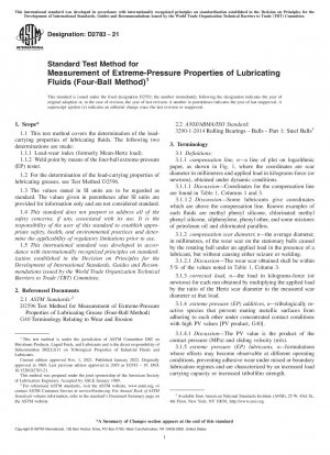 Standard Test Method for Measurement of Extreme-Pressure Properties of Lubricating Fluids (Four-Ball Method)