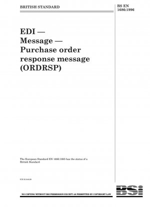 EDI — Message — Purchase order response message (ORDRSP)
