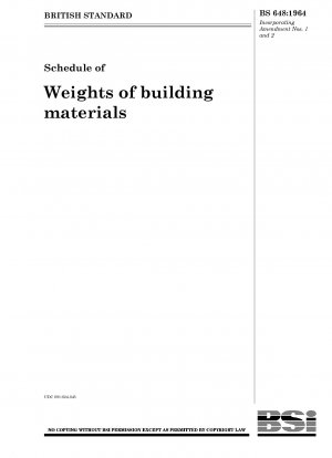 Schedule of Weights of building materials