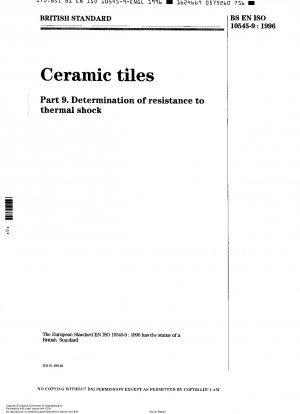 Ceramic tiles. Determination of resistance to thermal shock