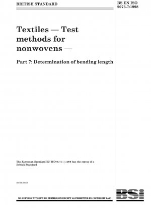 Textiles. Test methods for nonwovens. Determination of bending length