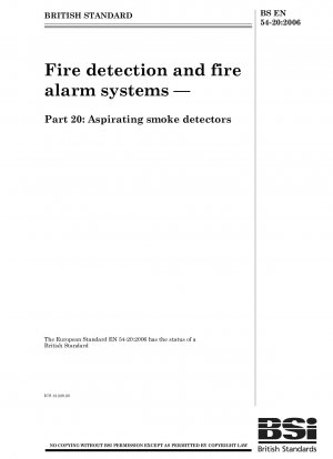 Fire detection and fire alarm systems - Aspirating smoke detectors