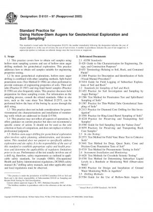 Standard Practice for Using Hollow-Stem Augers for Geotechnical Exploration and Soil Sampling