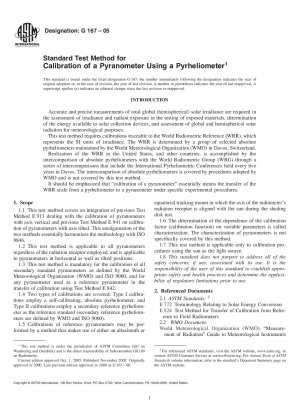 Standard Test Method for Calibration of a Pyranometer Using a Pyrheliometer