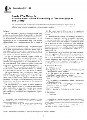 Standard Test Method for Concentration Limits of Flammability of Chemicals (Vapors and Gases)