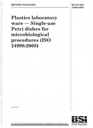 Plastics laboratory ware - Single-use Petri dishes for microbiological procedures