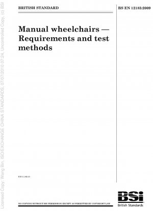 Manual wheelchairs - Requirements and test methods