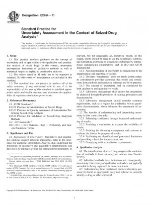 Standard Practice for Uncertainty Assessment in the Context of Seized-Drug Analysis