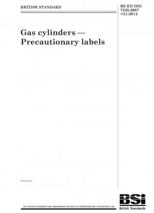 Gas cylinders - Precautionary labels
