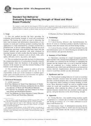 Standard Test Method for  Evaluating Dowel-Bearing Strength of Wood and Wood-Based Products
