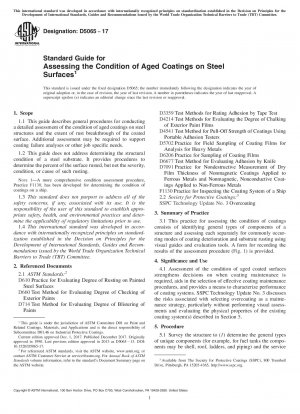 Standard Guide for Assessing the Condition of Aged Coatings on Steel Surfaces