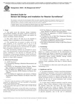 Standard Guide for Sensor Set Design and Irradiation for Reactor Surveillance