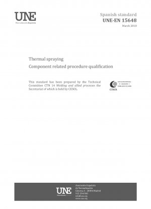 Thermal spraying - Component related procedure qualification