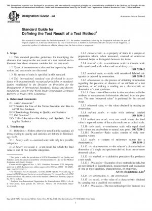 Standard Guide for Defining the Test Result of a Test Method