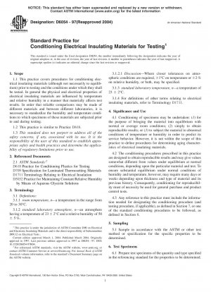 Standard Practice for Conditioning Electrical Insulating Materials for Testing 