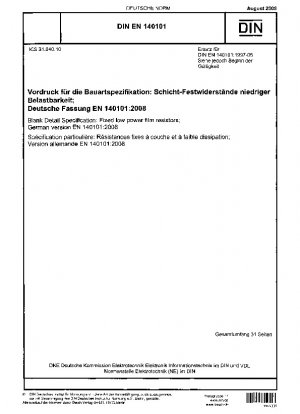Blank Detail Specification: Fixed low power film resistors; German version EN 140101:2008