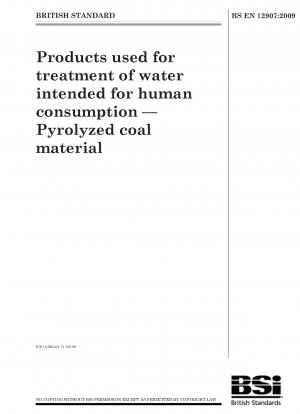 Products used for treatment of water intended for human consumption - Pyrolyzed coal material