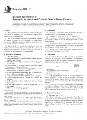 Standard Specification for  Aggregate for Job-Mixed Portland Cement-Based Plasters