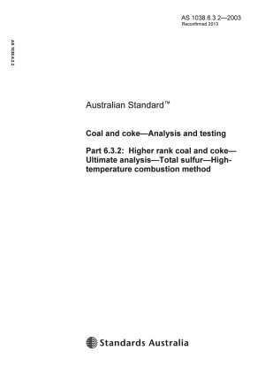 Coal and Coke Analysis and Testing Advanced Coal and Coke Elemental Analysis Total Sulfur High Temperature Combustion Method