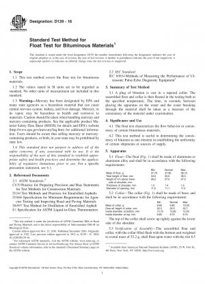 Standard Test Method for Float Test for Bituminous Materials
