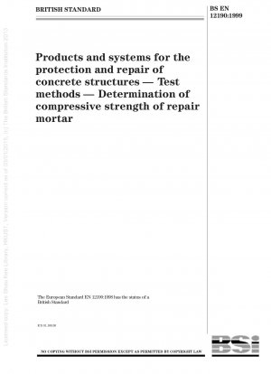 Products and systems for the protection and repair of concrete structures - Test methods - Determination of compressive strength of repair mortar