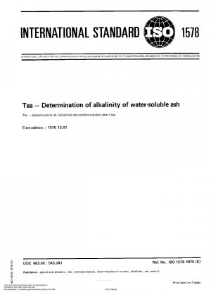 Tea; Determination of alkalinity of water-soluble ash