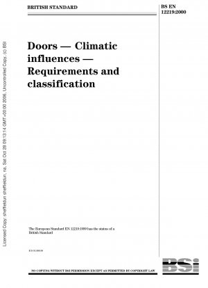 Doors - Climatic influences - Requirements and classification