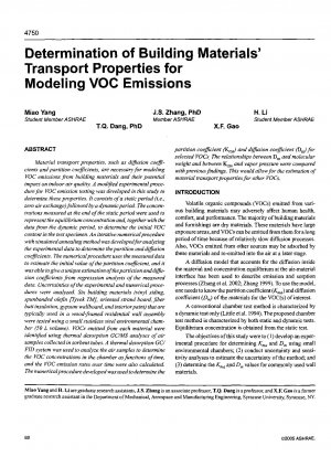 Determination of Building Materials?Transport Properties for Modeling VOC Emissions