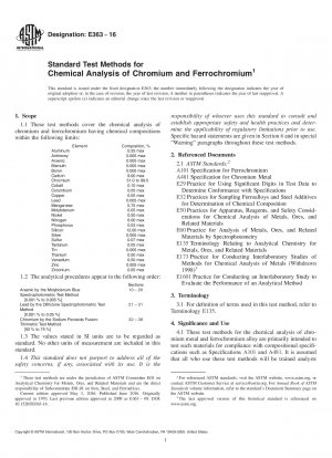 Standard Test Methods for  Chemical Analysis of Chromium and Ferrochromium