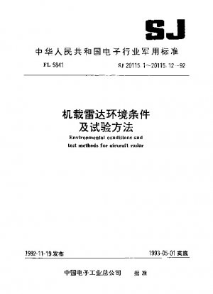 Environmental conditions and test methods for aircraft radar.Humidity/heat alteration test