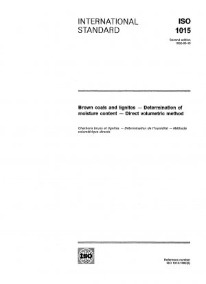 Brown coals and lignites; determination of moisture content; direct volumetric method