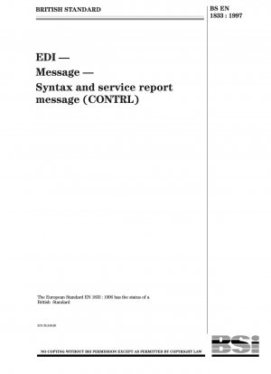 EDI - Message - Syntax and service report message ( CONTRL )