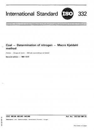 Coal — Determination of nitrogen — Macro Kjeldahl method