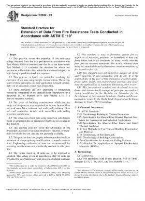Standard Practice for Extension of Data From Fire Resistance Tests Conducted in Accordance with ASTM E 119