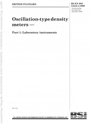 Oscillation-type density meters — Part 1: Laboratory instruments