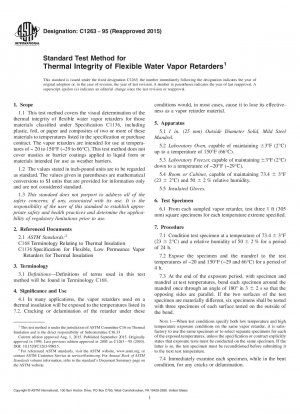 Standard Test Method for  Thermal Integrity of Flexible Water Vapor Retarders